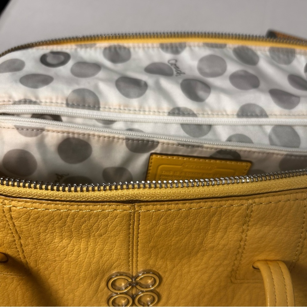 Coach Julia Satchel leather handbag purse sunflower yellow new w/ flaw vintage - Picture 11 of 17